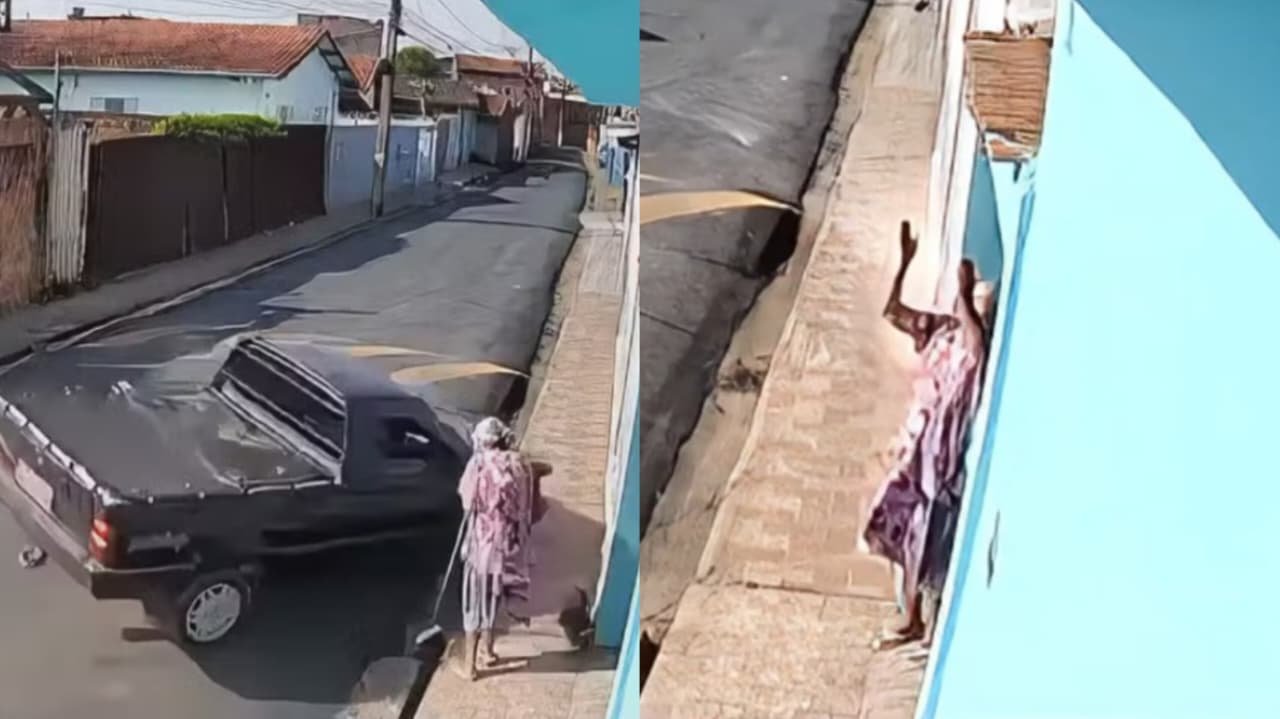 Idosa escapa de atropelamento por centímetros em MG: “Jesus me livrou de tragédia”